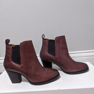 Leather Oxblood Ankle Boots